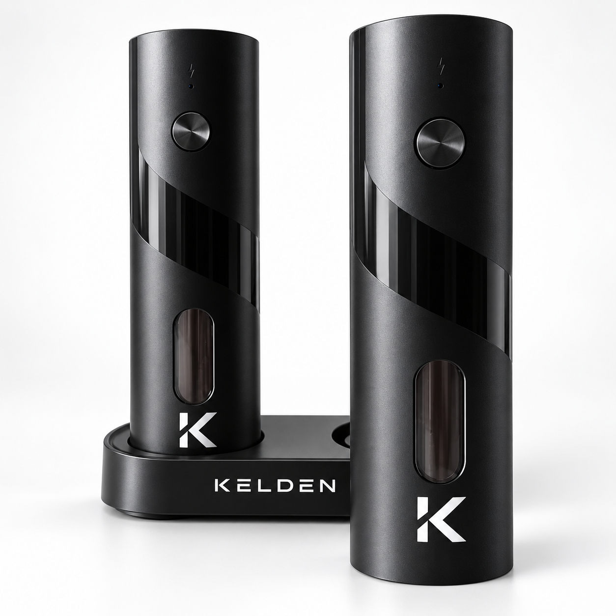 Kelden grinder LED illuminating food while seasoning